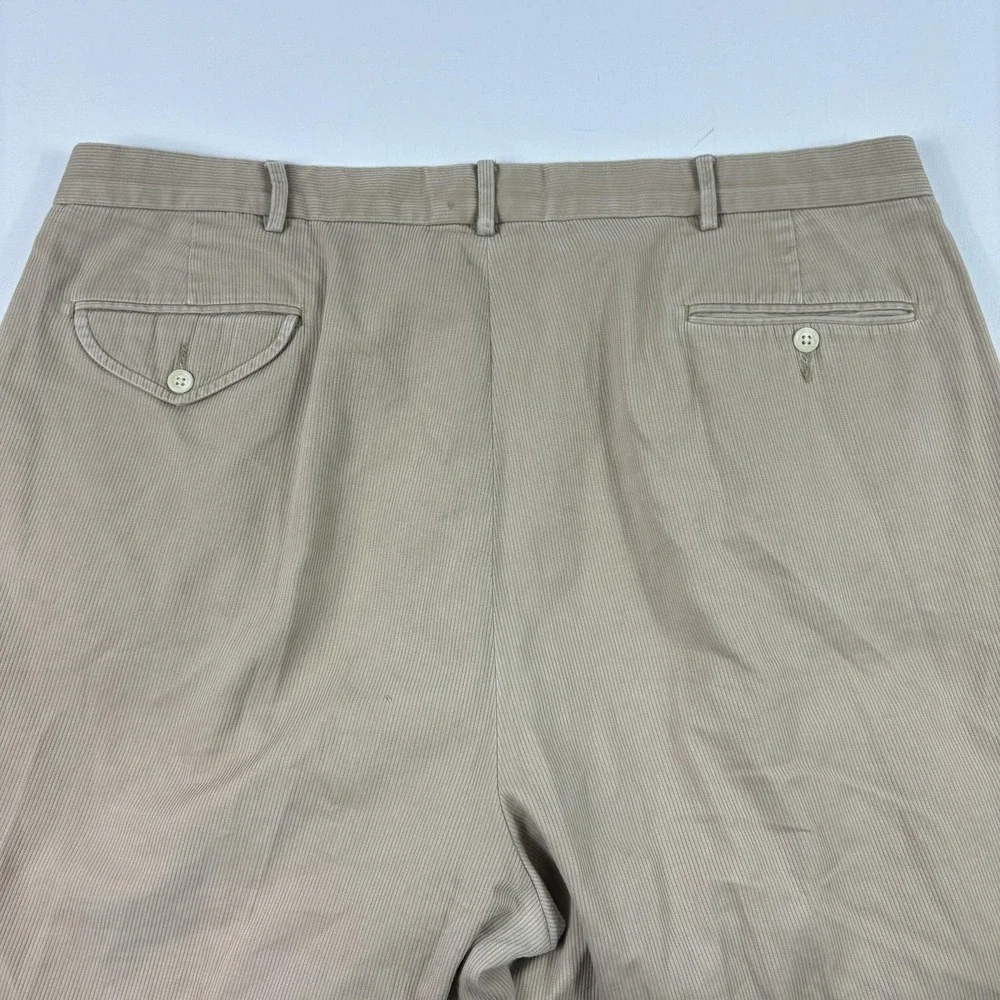 Vintage Polo Ralph‎ Lauren Dress Pants Mens 40x32 Beige Corduroy Pleated Cuffed